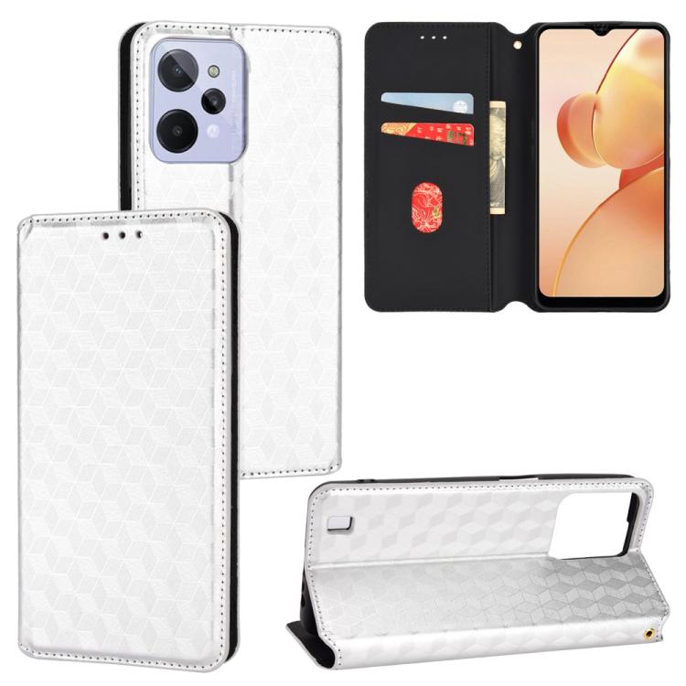 Cubic Grid Texture Flip Leather Phone Case, For Realme C55, For Realme C33, For Realme C30, For Realme C31, For Realme Narzo 50A Prime / C35, For Realme C35