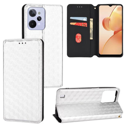 Cubic Grid Texture Flip Leather Phone Case, For Realme C55, For Realme C33, For Realme C30, For Realme C31, For Realme Narzo 50A Prime / C35, For Realme C35