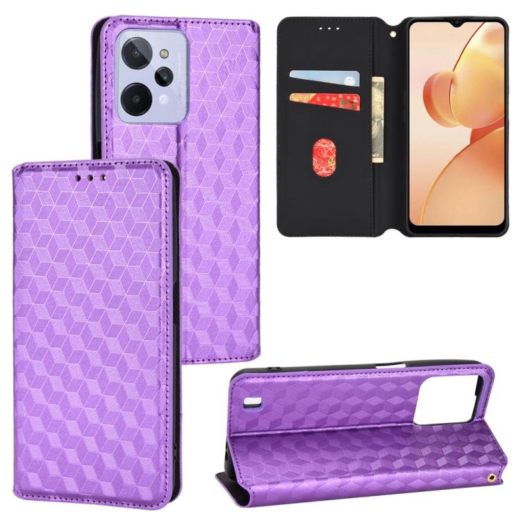 Cubic Grid Texture Flip Leather Phone Case, For Realme C55, For Realme C33, For Realme C30, For Realme C31, For Realme Narzo 50A Prime / C35, For Realme C35
