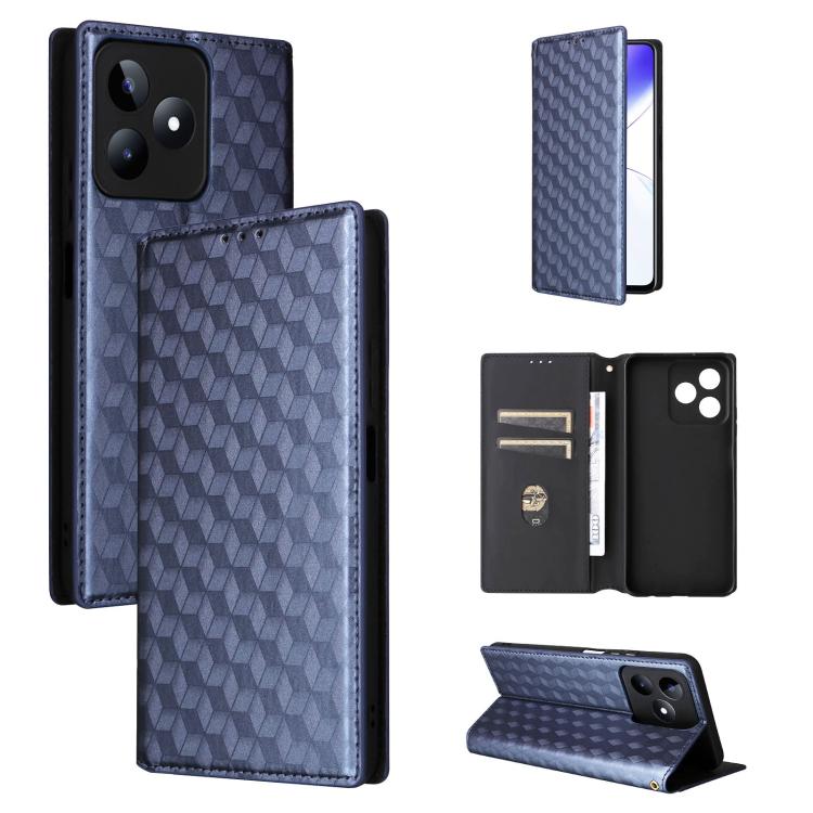 Cubic Grid Texture Flip Leather Phone Case, For Realme GT 7 Pro 5G, For Realme 13+ 5G Global / 13, For Realme V60 5G / V60S 5G, For Realme GT 6 / GT 6T, For Realme C63 4G / C61 4G / Narzo N63 4G, For Realme 12 Lite 4G / C67 4G, For Realme 12 5G / 12x 5...