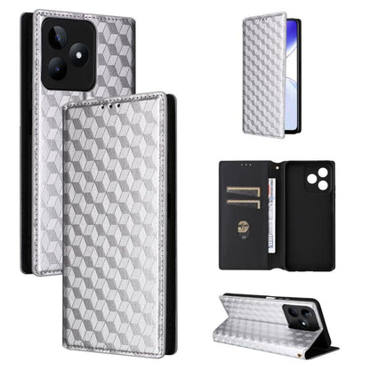 Cubic Grid Texture Flip Leather Phone Case, For Realme GT 7 Pro 5G, For Realme 13+ 5G Global / 13, For Realme V60 5G / V60S 5G, For Realme GT 6 / GT 6T, For Realme C63 4G / C61 4G / Narzo N63 4G, For Realme 12 Lite 4G / C67 4G, For Realme 12 5G / 12x 5...