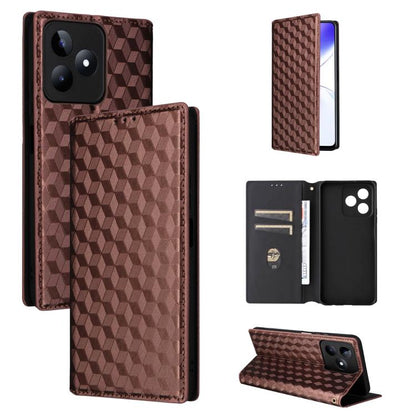 Cubic Grid Texture Flip Leather Phone Case, For Realme GT 7 Pro 5G, For Realme 13+ 5G Global / 13, For Realme V60 5G / V60S 5G, For Realme GT 6 / GT 6T, For Realme C63 4G / C61 4G / Narzo N63 4G, For Realme 12 Lite 4G / C67 4G, For Realme 12 5G / 12x 5...