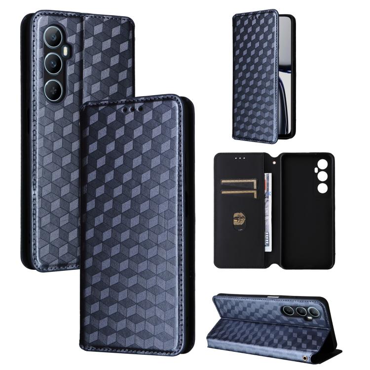 Cubic Grid Texture Flip Leather Phone Case, For Realme GT 7 Pro 5G, For Realme 13+ 5G Global / 13, For Realme V60 5G / V60S 5G, For Realme GT 6 / GT 6T, For Realme C63 4G / C61 4G / Narzo N63 4G, For Realme 12 Lite 4G / C67 4G, For Realme 12 5G / 12x 5...