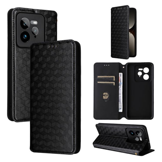 Cubic Grid Texture Flip Leather Phone Case, For Realme GT 7 Pro 5G, For Realme 13+ 5G Global / 13, For Realme V60 5G / V60S 5G, For Realme GT 6 / GT 6T, For Realme C63 4G / C61 4G / Narzo N63 4G, For Realme 12 Lite 4G / C67 4G, For Realme 12 5G / 12x 5...