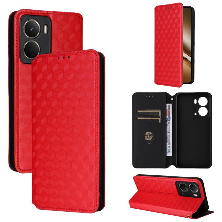 Cubic Grid Texture Flip Leather Phone Case, For Realme 14 5G Global, For Realme P3 Ultra 5G, For Realme 14 Pro Lite 5G, For Realme Neo7x 5G / P3 5G, For Realme P3 Pro 5G, For Realme 14 Pro+ 5G, For Realme 14 Pro 5G, For Realme 14X 5G / C75 4G / V60 Pro...