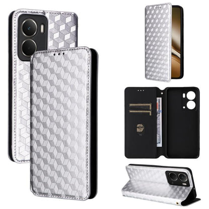 Cubic Grid Texture Flip Leather Phone Case, For Realme 14 5G Global, For Realme P3 Ultra 5G, For Realme 14 Pro Lite 5G, For Realme Neo7x 5G / P3 5G, For Realme P3 Pro 5G, For Realme 14 Pro+ 5G, For Realme 14 Pro 5G, For Realme 14X 5G / C75 4G / V60 Pro...