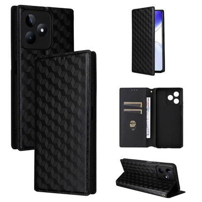 Cubic Grid Texture Flip Leather Phone Case, For Realme GT 7 Pro 5G, For Realme 13+ 5G Global / 13, For Realme V60 5G / V60S 5G, For Realme GT 6 / GT 6T, For Realme C63 4G / C61 4G / Narzo N63 4G, For Realme 12 Lite 4G / C67 4G, For Realme 12 5G / 12x 5...