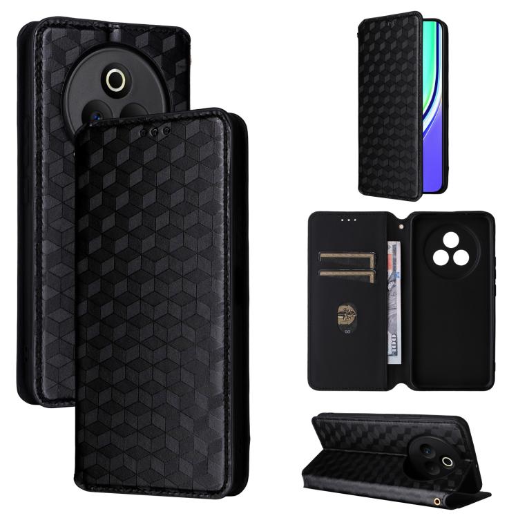 Cubic Grid Texture Flip Leather Phone Case, For Realme 14 5G Global, For Realme P3 Ultra 5G, For Realme 14 Pro Lite 5G, For Realme Neo7x 5G / P3 5G, For Realme P3 Pro 5G, For Realme 14 Pro+ 5G, For Realme 14 Pro 5G, For Realme 14X 5G / C75 4G / V60 Pro...