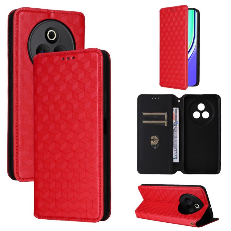 Cubic Grid Texture Flip Leather Phone Case, For Realme 14 5G Global, For Realme P3 Ultra 5G, For Realme 14 Pro Lite 5G, For Realme Neo7x 5G / P3 5G, For Realme P3 Pro 5G, For Realme 14 Pro+ 5G, For Realme 14 Pro 5G, For Realme 14X 5G / C75 4G / V60 Pro...