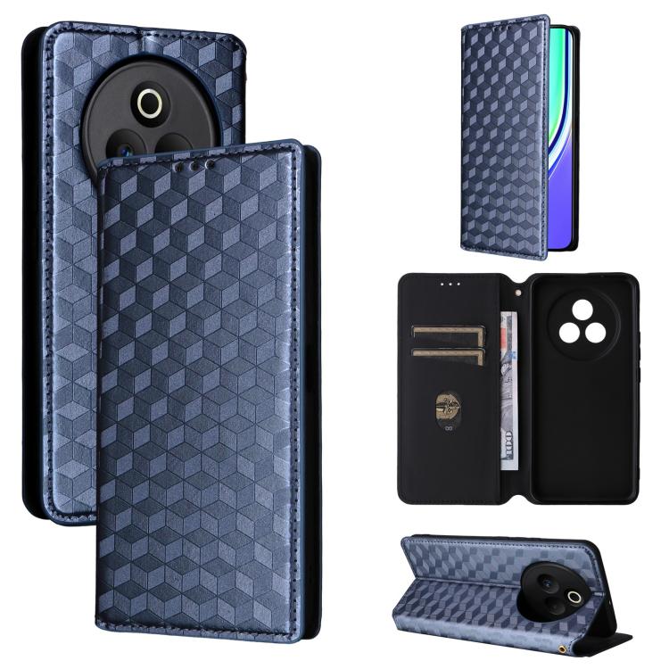 Cubic Grid Texture Flip Leather Phone Case, For Realme 14 5G Global, For Realme P3 Ultra 5G, For Realme 14 Pro Lite 5G, For Realme Neo7x 5G / P3 5G, For Realme P3 Pro 5G, For Realme 14 Pro+ 5G, For Realme 14 Pro 5G, For Realme 14X 5G / C75 4G / V60 Pro...