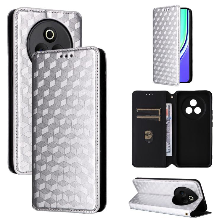 Cubic Grid Texture Flip Leather Phone Case, For Realme 14 5G Global, For Realme P3 Ultra 5G, For Realme 14 Pro Lite 5G, For Realme Neo7x 5G / P3 5G, For Realme P3 Pro 5G, For Realme 14 Pro+ 5G, For Realme 14 Pro 5G, For Realme 14X 5G / C75 4G / V60 Pro...