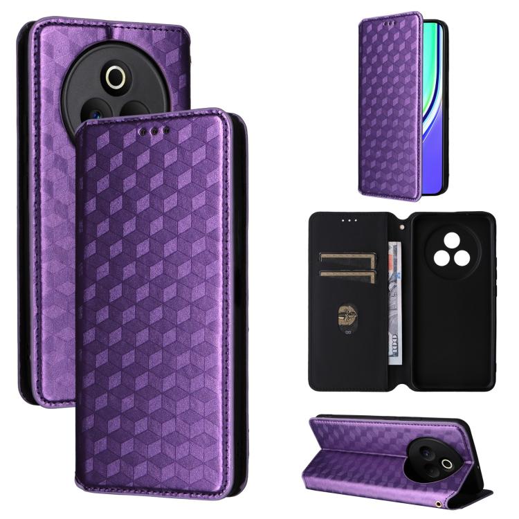 Cubic Grid Texture Flip Leather Phone Case, For Realme 14 5G Global, For Realme P3 Ultra 5G, For Realme 14 Pro Lite 5G, For Realme Neo7x 5G / P3 5G, For Realme P3 Pro 5G, For Realme 14 Pro+ 5G, For Realme 14 Pro 5G, For Realme 14X 5G / C75 4G / V60 Pro...