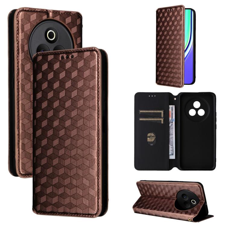 Cubic Grid Texture Flip Leather Phone Case, For Realme 14 5G Global, For Realme P3 Ultra 5G, For Realme 14 Pro Lite 5G, For Realme Neo7x 5G / P3 5G, For Realme P3 Pro 5G, For Realme 14 Pro+ 5G, For Realme 14 Pro 5G, For Realme 14X 5G / C75 4G / V60 Pro...