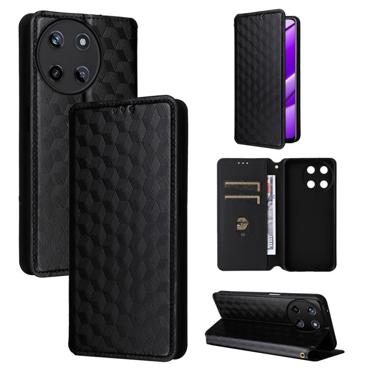 Cubic Grid Texture Flip Leather Phone Case, For Realme GT 7 Pro 5G, For Realme 13+ 5G Global / 13, For Realme V60 5G / V60S 5G, For Realme GT 6 / GT 6T, For Realme C63 4G / C61 4G / Narzo N63 4G, For Realme 12 Lite 4G / C67 4G, For Realme 12 5G / 12x 5...