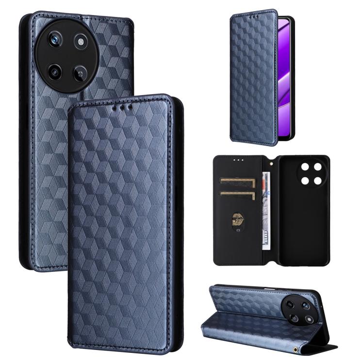 Cubic Grid Texture Flip Leather Phone Case, For Realme GT 7 Pro 5G, For Realme 13+ 5G Global / 13, For Realme V60 5G / V60S 5G, For Realme GT 6 / GT 6T, For Realme C63 4G / C61 4G / Narzo N63 4G, For Realme 12 Lite 4G / C67 4G, For Realme 12 5G / 12x 5...