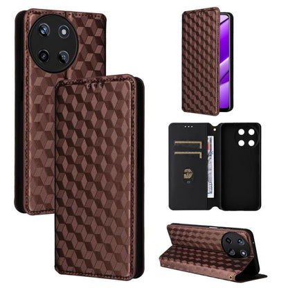 Cubic Grid Texture Flip Leather Phone Case, For Realme GT 7 Pro 5G, For Realme 13+ 5G Global / 13, For Realme V60 5G / V60S 5G, For Realme GT 6 / GT 6T, For Realme C63 4G / C61 4G / Narzo N63 4G, For Realme 12 Lite 4G / C67 4G, For Realme 12 5G / 12x 5...