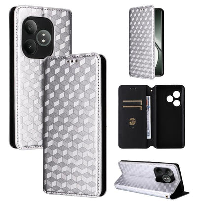 Cubic Grid Texture Flip Leather Phone Case, For Realme GT 7 Pro 5G, For Realme 13+ 5G Global / 13, For Realme V60 5G / V60S 5G, For Realme GT 6 / GT 6T, For Realme C63 4G / C61 4G / Narzo N63 4G, For Realme 12 Lite 4G / C67 4G, For Realme 12 5G / 12x 5...
