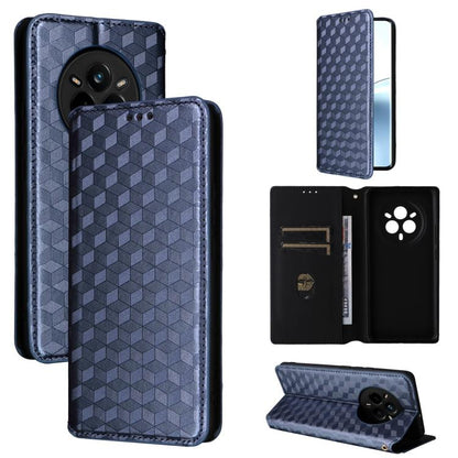 Cubic Grid Texture Flip Leather Phone Case, For Realme 14 5G Global, For Realme P3 Ultra 5G, For Realme 14 Pro Lite 5G, For Realme Neo7x 5G / P3 5G, For Realme P3 Pro 5G, For Realme 14 Pro+ 5G, For Realme 14 Pro 5G, For Realme 14X 5G / C75 4G / V60 Pro...