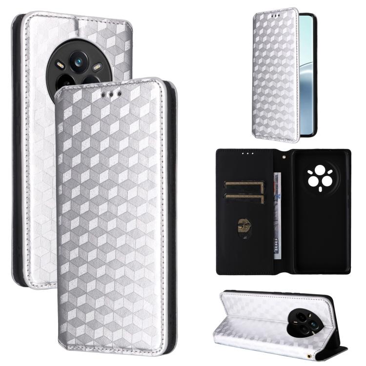 Cubic Grid Texture Flip Leather Phone Case, For Realme 14 5G Global, For Realme P3 Ultra 5G, For Realme 14 Pro Lite 5G, For Realme Neo7x 5G / P3 5G, For Realme P3 Pro 5G, For Realme 14 Pro+ 5G, For Realme 14 Pro 5G, For Realme 14X 5G / C75 4G / V60 Pro...