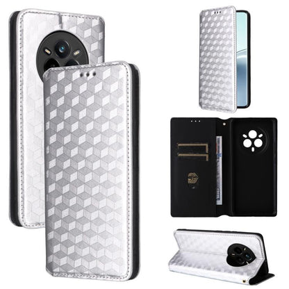 Cubic Grid Texture Flip Leather Phone Case, For Realme 14 5G Global, For Realme P3 Ultra 5G, For Realme 14 Pro Lite 5G, For Realme Neo7x 5G / P3 5G, For Realme P3 Pro 5G, For Realme 14 Pro+ 5G, For Realme 14 Pro 5G, For Realme 14X 5G / C75 4G / V60 Pro...