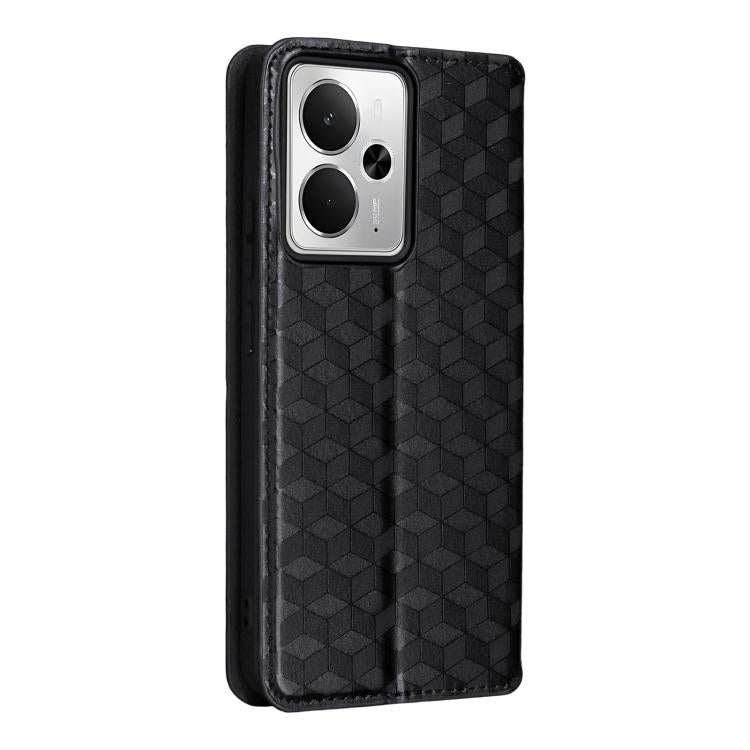 Cubic Grid Texture Flip Leather Phone Case, For Realme 14 5G Global, For Realme P3 Ultra 5G, For Realme 14 Pro Lite 5G, For Realme Neo7x 5G / P3 5G, For Realme P3 Pro 5G, For Realme 14 Pro+ 5G, For Realme 14 Pro 5G, For Realme 14X 5G / C75 4G / V60 Pro...