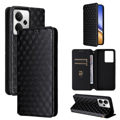 Cubic Grid Texture Flip Leather Phone Case, For Realme 14 5G Global, For Realme P3 Ultra 5G, For Realme 14 Pro Lite 5G, For Realme Neo7x 5G / P3 5G, For Realme P3 Pro 5G, For Realme 14 Pro+ 5G, For Realme 14 Pro 5G, For Realme 14X 5G / C75 4G / V60 Pro...