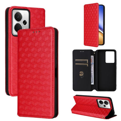 Cubic Grid Texture Flip Leather Phone Case, For Realme 14 5G Global, For Realme P3 Ultra 5G, For Realme 14 Pro Lite 5G, For Realme Neo7x 5G / P3 5G, For Realme P3 Pro 5G, For Realme 14 Pro+ 5G, For Realme 14 Pro 5G, For Realme 14X 5G / C75 4G / V60 Pro...