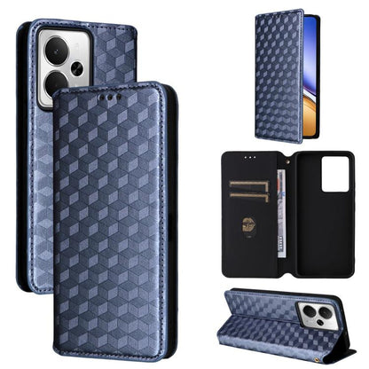 Cubic Grid Texture Flip Leather Phone Case, For Realme 14 5G Global, For Realme P3 Ultra 5G, For Realme 14 Pro Lite 5G, For Realme Neo7x 5G / P3 5G, For Realme P3 Pro 5G, For Realme 14 Pro+ 5G, For Realme 14 Pro 5G, For Realme 14X 5G / C75 4G / V60 Pro...