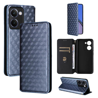 Cubic Grid Texture Flip Leather Phone Case, For Realme 14 5G Global, For Realme P3 Ultra 5G, For Realme 14 Pro Lite 5G, For Realme Neo7x 5G / P3 5G, For Realme P3 Pro 5G, For Realme 14 Pro+ 5G, For Realme 14 Pro 5G, For Realme 14X 5G / C75 4G / V60 Pro...