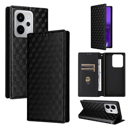 Cubic Grid Texture Flip Leather Phone Case, For Realme P4 Power 5G, For Realme Note 80 4G, For Realme 16 5G, For Realme 16 Pro+ 5G Global, For Realme 16 Pro 5G Global, For Realme C85 5G / 15X 5G, For Realme C85 Pro 4G, For Realme 15T 5G