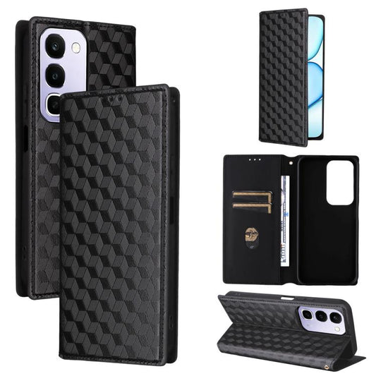 Cubic Grid Texture Flip Leather Phone Case, For Realme C100 4G / C100i 4G / C100x 4G, For Realme P4 Power 5G, For Realme Note 80 4G, For Realme 16 5G, For Realme 16 Pro+ 5G Global, For Realme 16 Pro 5G Global, For Realme C85 5G / 15X 5G                ...