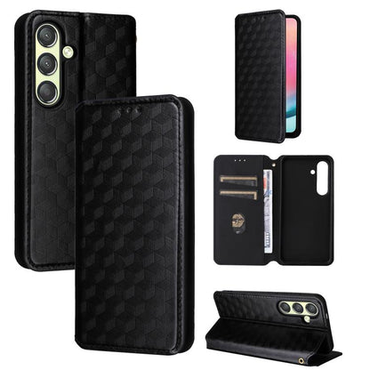 Cubic Grid Texture Flip Leather Phone Case