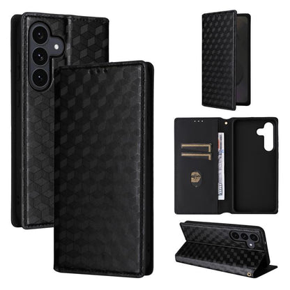 Cubic Grid Texture Flip Leather Phone Case