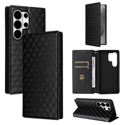 Cubic Grid Texture Flip Leather Phone Case