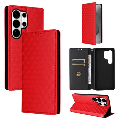 Cubic Grid Texture Flip Leather Phone Case