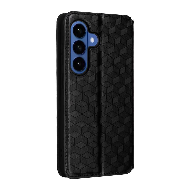 Cubic Grid Texture Flip Leather Phone Case, For Samsung Galaxy S26+ 5G, For Samsung Galaxy S26 Ultra 5G, For Samsung Galaxy S26 5G, For Samsung Galaxy S25 FE 5G, For Samsung Galaxy S25 Edge 5G, For Samsung Galaxy S25 5G, For Samsung Galaxy S25+ 5G     ...