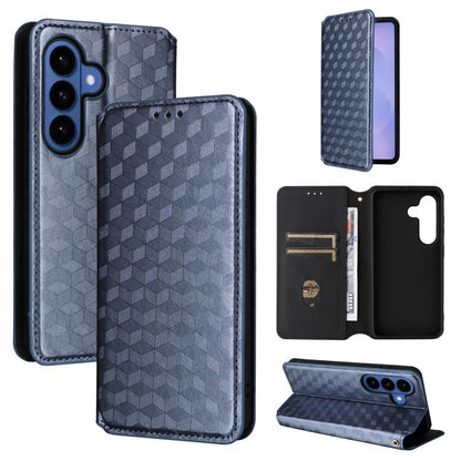 Cubic Grid Texture Flip Leather Phone Case, For Samsung Galaxy S26+ 5G, For Samsung Galaxy S26 Ultra 5G, For Samsung Galaxy S26 5G, For Samsung Galaxy S25 FE 5G, For Samsung Galaxy S25 Edge 5G, For Samsung Galaxy S25 5G, For Samsung Galaxy S25+ 5G     ...