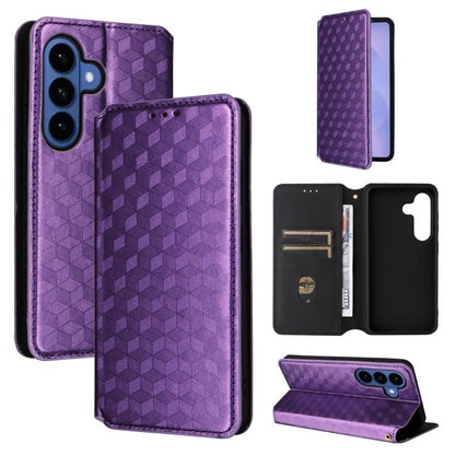 Cubic Grid Texture Flip Leather Phone Case, For Samsung Galaxy S26+ 5G, For Samsung Galaxy S26 Ultra 5G, For Samsung Galaxy S26 5G, For Samsung Galaxy S25 FE 5G, For Samsung Galaxy S25 Edge 5G, For Samsung Galaxy S25 5G, For Samsung Galaxy S25+ 5G     ...