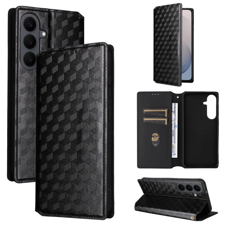 Cubic Grid Texture Flip Leather Phone Case, For Galaxy S27 Ultra 5G, For Galaxy S27 Pro 5G, For Galaxy S27 / S26 5G, For Galaxy S26 FE 5G, For Samsung Galaxy S26+ 5G, For Samsung Galaxy S26 Ultra 5G, For Samsung Galaxy S25 FE 5G                        ...