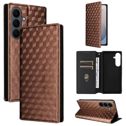Cubic Grid Texture Flip Leather Phone Case, For Galaxy S27 Ultra 5G, For Galaxy S27 Pro 5G, For Galaxy S27 / S26 5G, For Galaxy S26 FE 5G, For Samsung Galaxy S26+ 5G, For Samsung Galaxy S26 Ultra 5G, For Samsung Galaxy S25 FE 5G                        ...