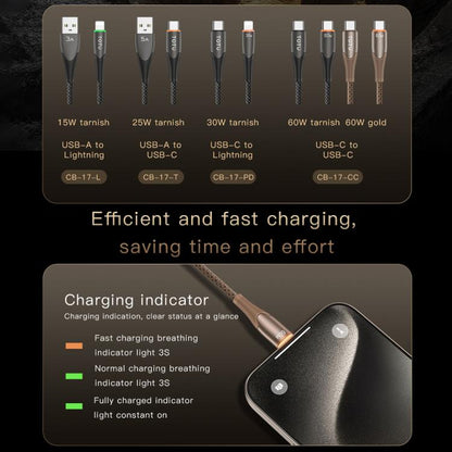TOTU CB-17-PD 30W USB-C / Type-C to 8 Pin Smart Power-off Data Cable, CB-17-PD