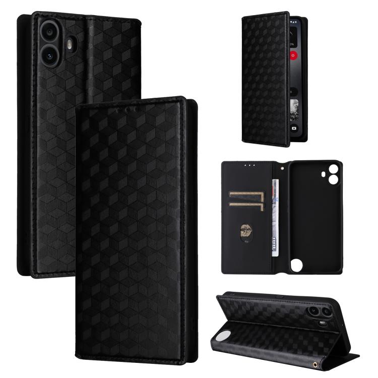 Cubic Grid Texture Flip Leather Phone Case, For Nothing Phone 4a Pro, For Nothing Phone 4a, For Nothing Phone 3a Lite, For Nothing Phone 3, For Nothing CMF Phone 2 Pro, For Nothing Phone 3a, For Nothing Phone 3a Pro, For Nothing CMF Phone 1            ...
