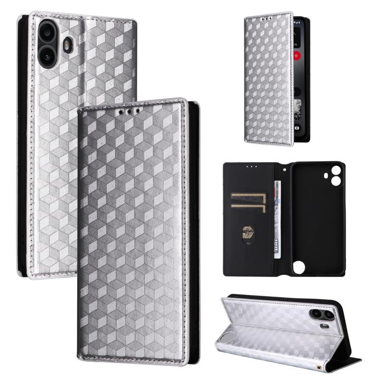 Cubic Grid Texture Flip Leather Phone Case, For Nothing Phone 4a Pro, For Nothing Phone 4a, For Nothing Phone 3a Lite, For Nothing Phone 3, For Nothing CMF Phone 2 Pro, For Nothing Phone 3a, For Nothing Phone 3a Pro, For Nothing CMF Phone 1            ...