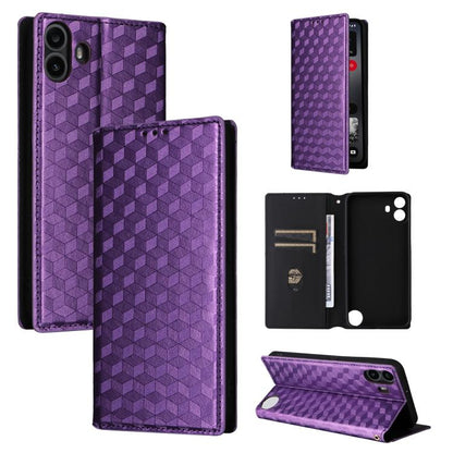 Cubic Grid Texture Flip Leather Phone Case, For Nothing Phone 4a Pro, For Nothing Phone 4a, For Nothing Phone 3a Lite, For Nothing Phone 3, For Nothing CMF Phone 2 Pro, For Nothing Phone 3a, For Nothing Phone 3a Pro, For Nothing CMF Phone 1            ...