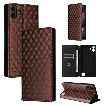 Cubic Grid Texture Flip Leather Phone Case, For Nothing Phone 4a Pro, For Nothing Phone 4a, For Nothing Phone 3a Lite, For Nothing Phone 3, For Nothing CMF Phone 2 Pro, For Nothing Phone 3a, For Nothing Phone 3a Pro, For Nothing CMF Phone 1            ...