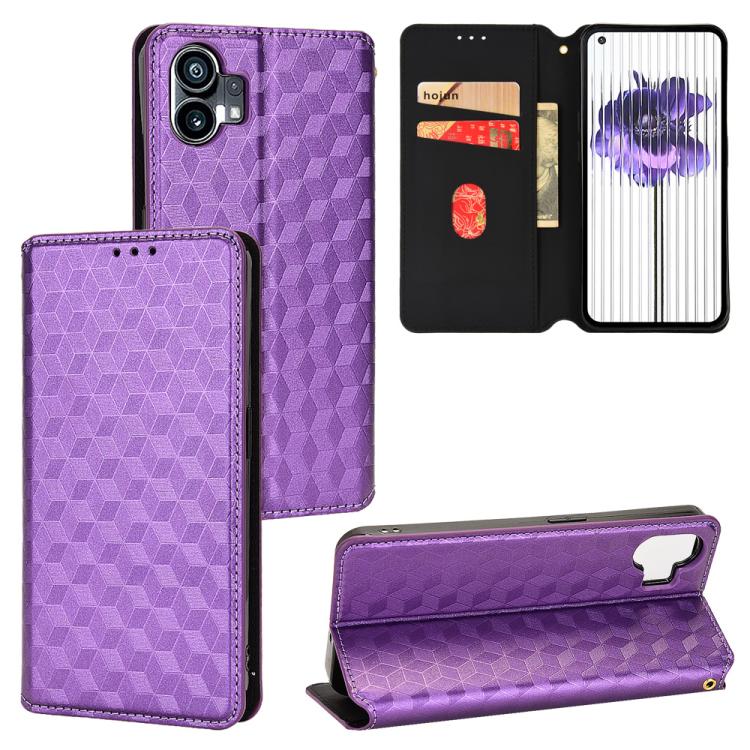 Cubic Grid Texture Flip Leather Phone Case, For Nothing Phone 4a Pro, For Nothing Phone 4a, For Nothing Phone 3a Lite, For Nothing Phone 3, For Nothing CMF Phone 2 Pro, For Nothing Phone 3a, For Nothing Phone 3a Pro, For Nothing CMF Phone 1            ...