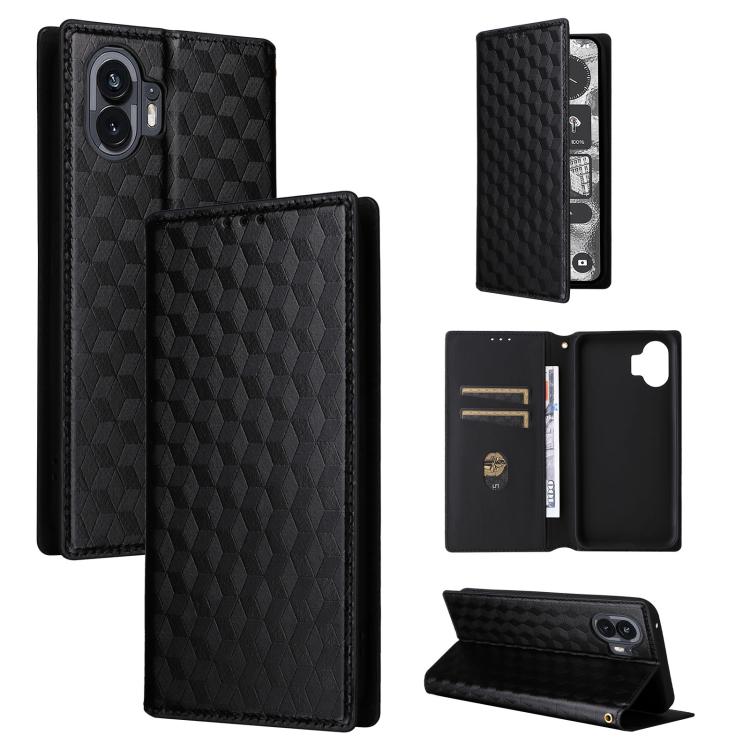 Cubic Grid Texture Flip Leather Phone Case, For Nothing Phone 4a Pro, For Nothing Phone 4a, For Nothing Phone 3a Lite, For Nothing Phone 3, For Nothing CMF Phone 2 Pro, For Nothing Phone 3a, For Nothing Phone 3a Pro, For Nothing CMF Phone 1            ...