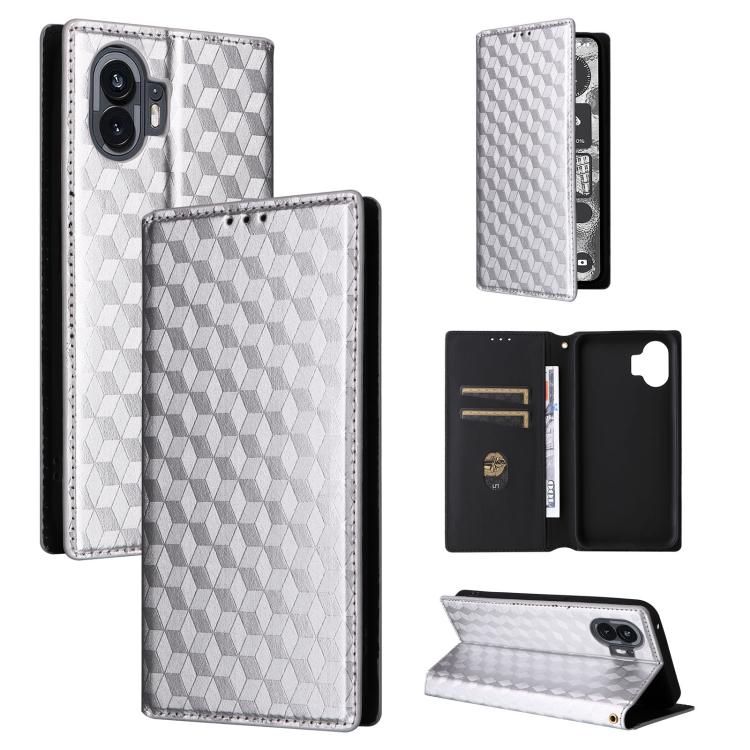 Cubic Grid Texture Flip Leather Phone Case, For Nothing Phone 4a Pro, For Nothing Phone 4a, For Nothing Phone 3a Lite, For Nothing Phone 3, For Nothing CMF Phone 2 Pro, For Nothing Phone 3a, For Nothing Phone 3a Pro, For Nothing CMF Phone 1            ...