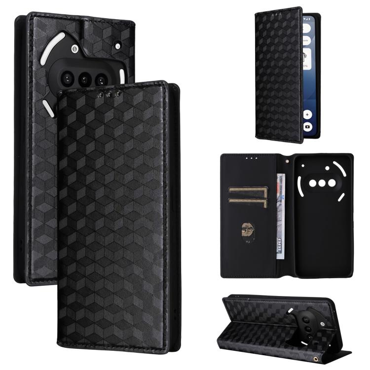 Cubic Grid Texture Flip Leather Phone Case, For Nothing Phone 4a Pro, For Nothing Phone 4a, For Nothing Phone 3a Lite, For Nothing Phone 3, For Nothing CMF Phone 2 Pro, For Nothing Phone 3a, For Nothing Phone 3a Pro, For Nothing CMF Phone 1            ...