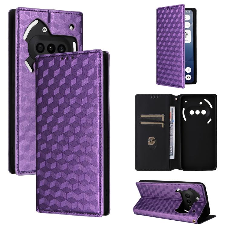 Cubic Grid Texture Flip Leather Phone Case, For Nothing Phone 4a Pro, For Nothing Phone 4a, For Nothing Phone 3a Lite, For Nothing Phone 3, For Nothing CMF Phone 2 Pro, For Nothing Phone 3a, For Nothing Phone 3a Pro, For Nothing CMF Phone 1            ...